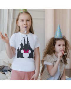 Minnie Mouse Disney Castle Embroidered Kids T-Shirt