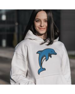 Unisex Dolphin Embroidered Hoodie